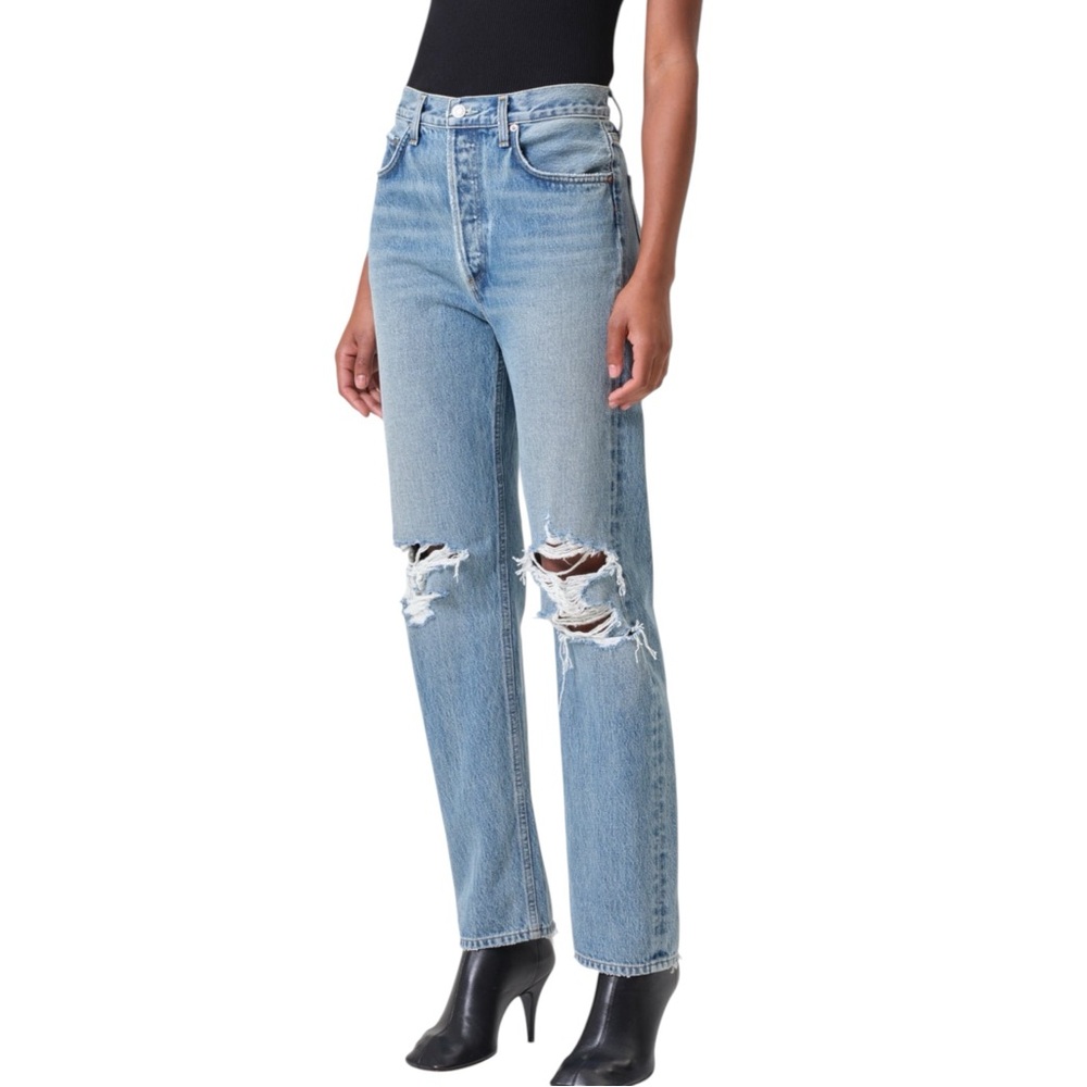 NWT AGOLDE 90s Pinch Waist High Rise Straight Jean size 30 in Backdrop Wash